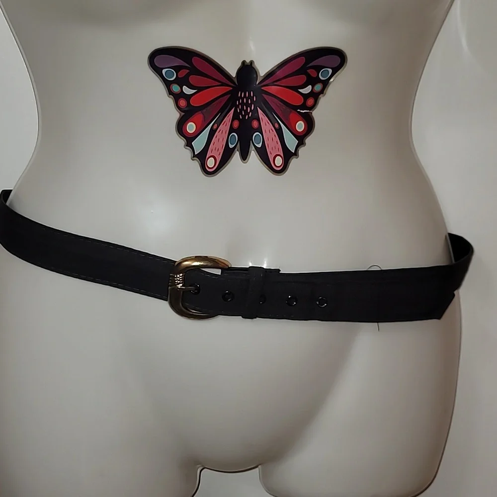 Vintage Belt gold tone hardware waist 24-34 inch gray hg5